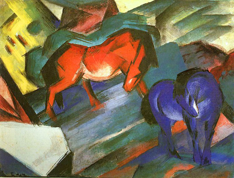 Franz Marc - Red and Blue Horses