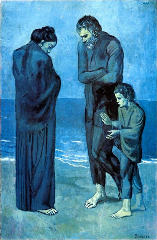 Poveri in riva al mare è un esempio delle opere realizzate da Picasso nel periodo blu